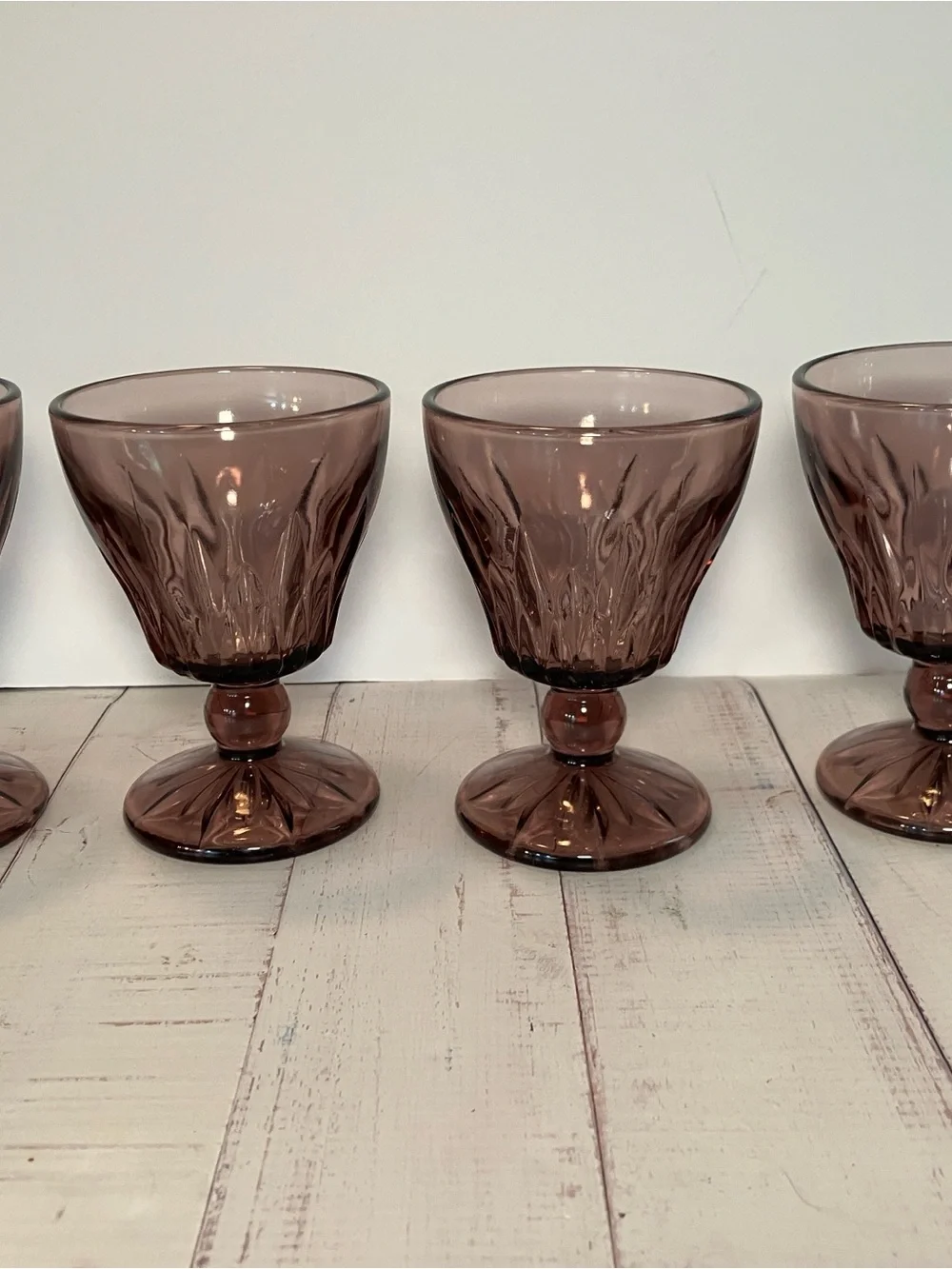 Hazel Atlas Moroccan Amethyst Glass Juice Goblets 4